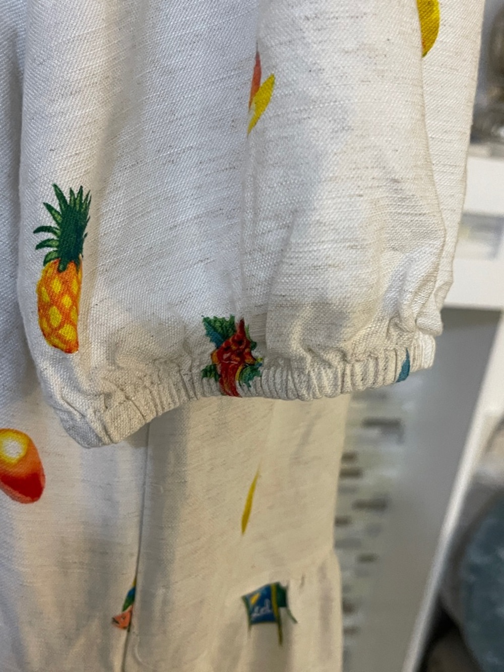 NWOT Jane and Delancey button front Tiered tropical linen blend Dress L - Picture 5 of 9